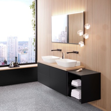 Miroir Geberit Option Plus avec lavabo et meuble bas Geberit ONE