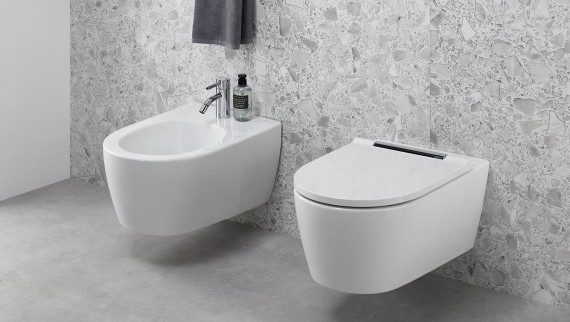 Bidet et WC de la série de salles de bains Geberit ONE Bidet et WC de la série de salles de bains Geberit ONE